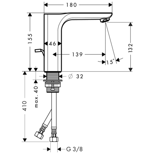 Hansgrohe AXOR Urquiola Egykaros mosdócsaptelep, automata lefolyó-garnitúrával 11020 000 (11020000)