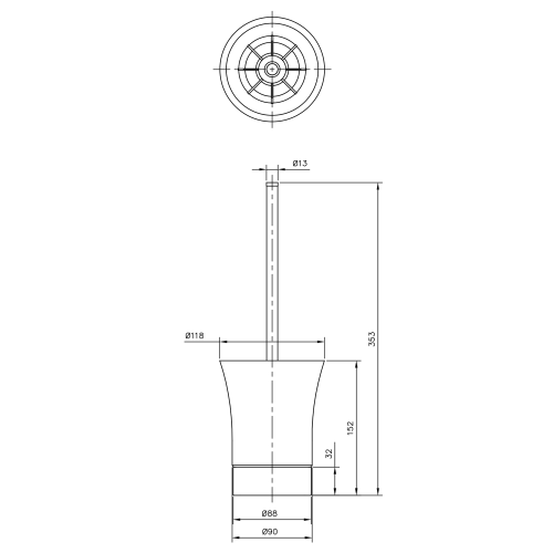 Sapho JUSTY WC-kefe, kerámia/inox (1308-28)