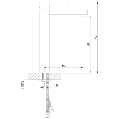 Sapho LATUS magasított mosdócsaptelep, króm 1102-04