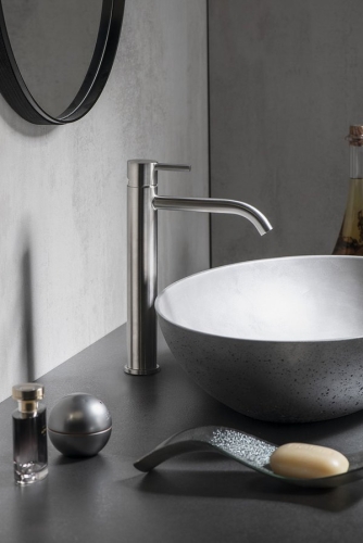 Sapho MINIMAL magasított mosdó csaptelep, inox MI202