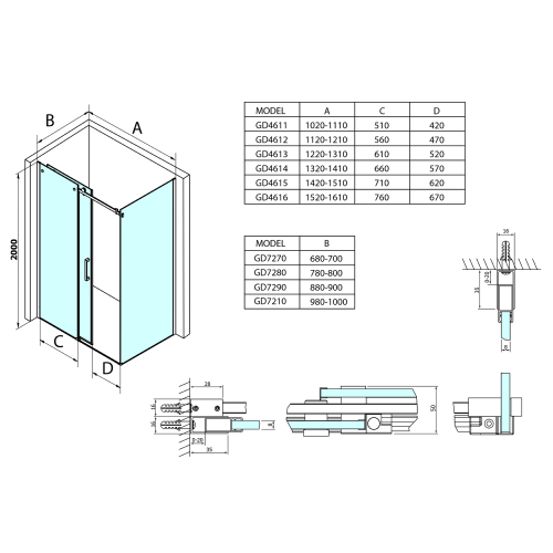 Sapho GELCO DRAGON 100 cm oldalfal transzparent üveggel, króm GD7210