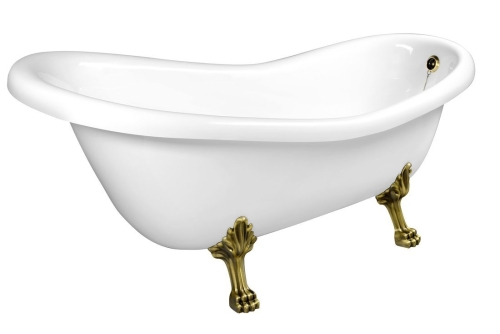 Polysan Rectime szabadonálló kád  (160x73 cm, bronz lábbal, #37132)