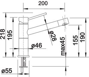 BLANCO ALTA Compact Silgránit mosogató csaptelep, alumetál 515316