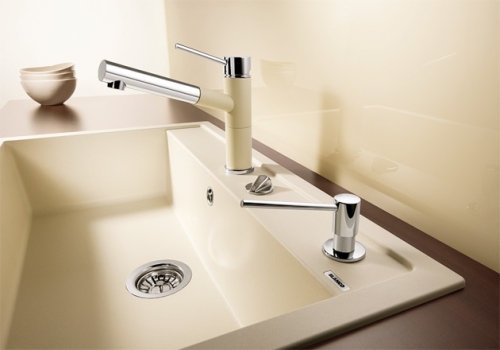 BLANCO ALTA-S Compact Silgránit kihúzható fejes mosogató csaptelep, jázmin 515328