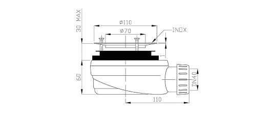 Sapho POLYSAN FLEXIA zuhanytálca szifon, 90mm, inox 71672