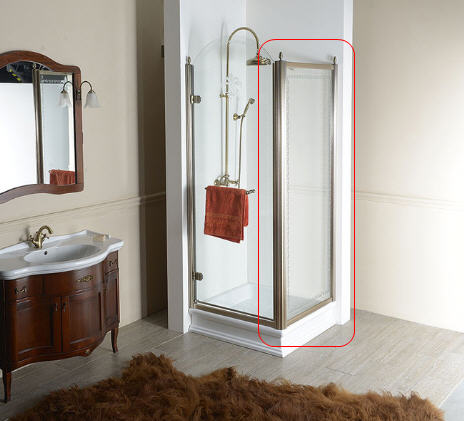 Sapho ANTIQUE 80 cm-es zuhany oldalfal, bronz (GQ5680)