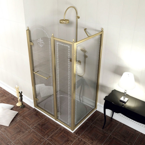 Sapho ANTIQUE 80 cm-es zuhany oldalfal, bronz (GQ5680)