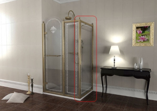 Sapho ANTIQUE 80 cm-es zuhany oldalfal, bronz (GQ5680)