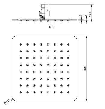 Sapho Slim 200x200mm fejzuhany (MS562)