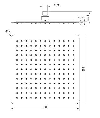 Sapho Slim 300x300mm fejzuhany (MS563)