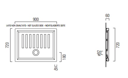 Sapho GSI CERAMICA TECLA Extra 72x90x6 cm flat kerámia zuhanytálca (359711)