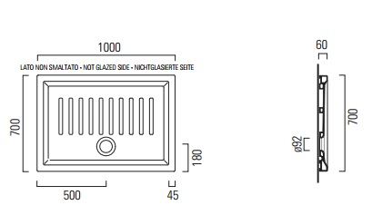 Sapho GSI CERAMICA TECLA Extra 70x100x6 cm flat kerámia zuhanytálca (358911)