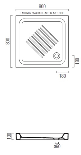 Sapho GSI 80x80x10 cm szögletes kerámia zuhanytálca (438011)