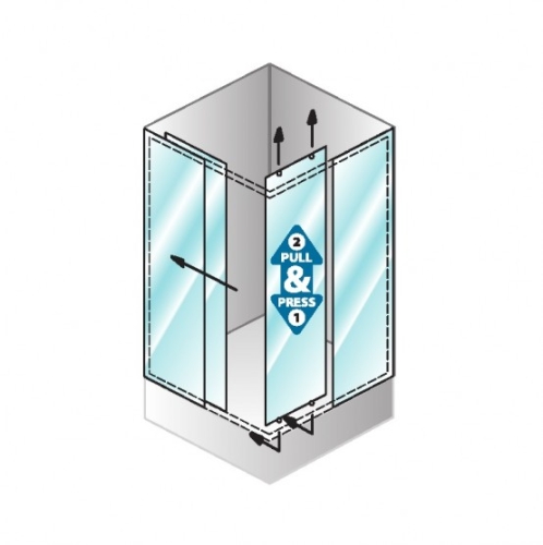 Kolpa-San Q-Line TKK 100x90 szögletes zuhanykabin (silver, chinchilla, #526530)