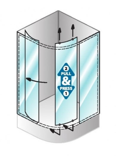 Kolpa-San Q-Line TKP 90x90 negyedköríves zuhanykabin (88-89,5 cm, silver, chinchilla, #533290)