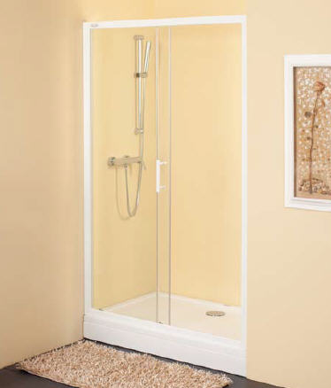 Kolpa-San Q-Line TV/2D 110/S zuhanyajtó 2 db U profillal (107-110 cm, silver, átlátszó, #533600)
