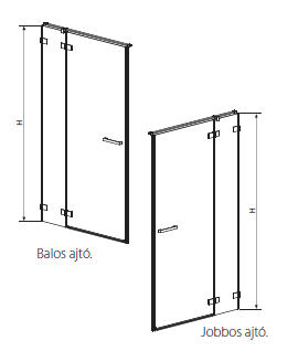 Radaway Euphoria DWJ 100 J zuhanyajtó (383612-01R,383214-01R)