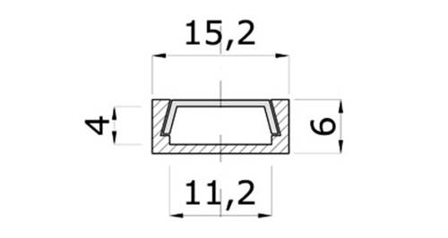 Sapho Eloxált aluminium profil LED szalaghoz fali profil 15,2x6 mm (KL1888-2)