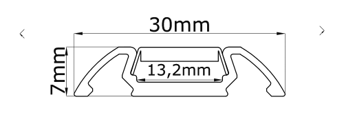 Sapho Eloxált aluminium profil LED szalaghoz 2m fali profil 30x7 mm (KL4369-2)