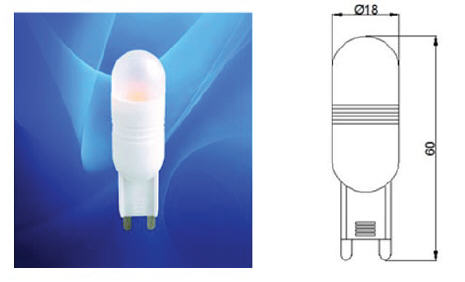 Sapho G9 LED izzó meleg fehér, 230V 180lm (LDB925)