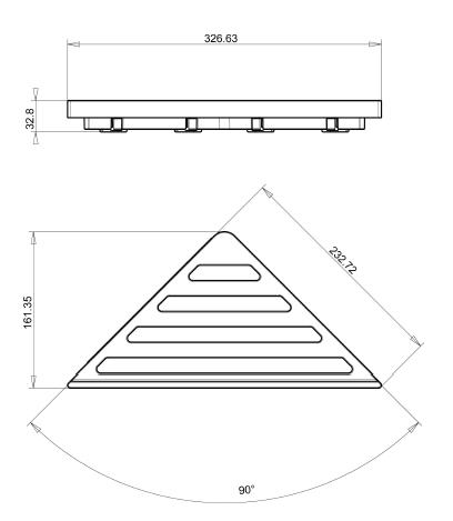 Sapho sarokpolc zuhanyzóba, 160x160 mm, krómozott ABS (AV83)