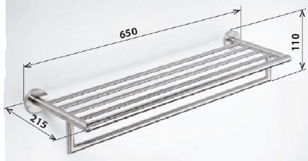Sapho NEO törölközőtartó polc 60x22cm, inox (104205075)