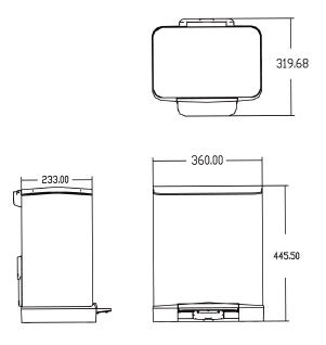 Sapho E-BIN Szemetes kosár 20l, Soft Close (DR196)