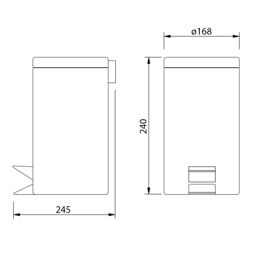 Aqualine 3 literes kerek szemetes kosár (27103)