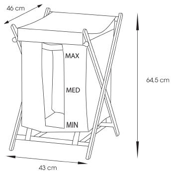 Aqualine Szennyeskosár 43x64,5x46 cm, fehér (BU38)