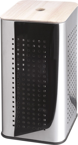Aqualine Szennyeskosár 31x31x55 cm, csiszolt inox, 48 l (GY931W)