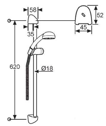 KLUDI LOGO 1S zuhanyszett 60 cm 6146505-00