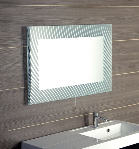Sapho SPARK tükör led világítással, húzkapcsolóval falra vetített fénnyel 90x60 cm (NL642)