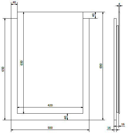 Sapho EMA tükör bújtatott LED világítással 50x70cm (22456)