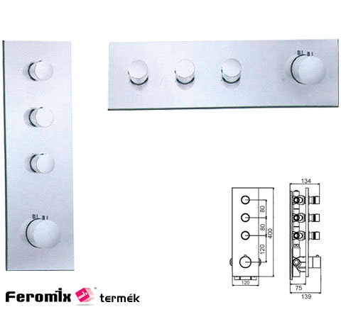 Feromix süllyesztett termosztátos zuhany csaptelep FF-3W