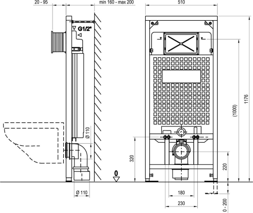 Ravak G fal mögé szerelhető WC tartály X01459