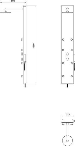 Ravak Jet Glass hidromasszázs zuhanypanel X01452