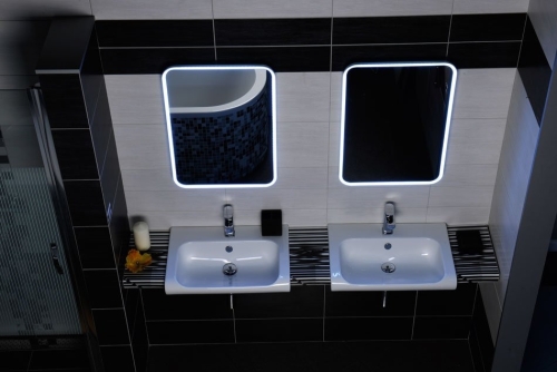 Sapho FLOAT 50x70cm tükör LED világítással, fehér 22571