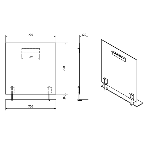 Sapho WEGA 70x80 cm tükör polccal, króm 60092-7