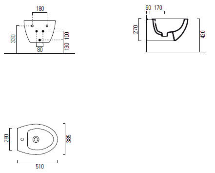 Sapho GSI Modo basic fali bidet  (776011)