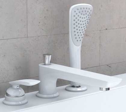 Kludi Balance White egykaros perembe szerelhető kádtöltőcsaptelep, króm/fehér 524479175