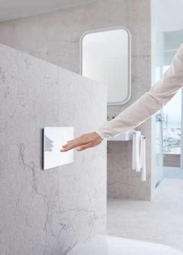 Geberit Sigma70 nyomólap fehér üveg Sigma 12 cm-es tartályhoz 115.620.SI.1 (115620SI1)