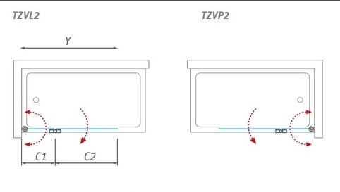 Roltechnik TZVL2 (TZVP2) 1100 kádparaván (transparent, brillant, 110x140 cm, #742-110000L-00-02)