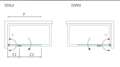 Roltechnik TZVL2 (TZVP2) 1100 kádparaván (transparent, brillant, 110x140 cm, #742-110000P-00-02)