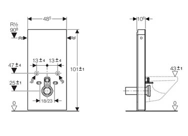 Geberit Monolith WC-modul fekete üveggel fali wc-hez 131.021.SJ.1