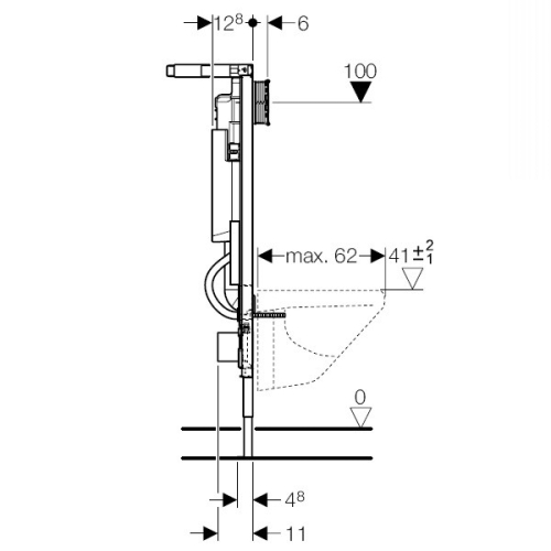Geberit Duofix 111.390.00.5 WC szerelőelem fali WC részére, UP320 öblítőtartállyal, sarok kivitel