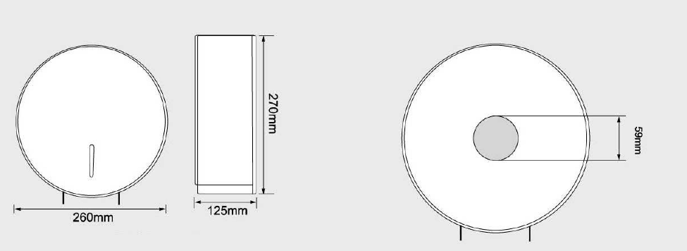Sapho HP rolnis wc papír tartó, Jumbo 260mm, matt inox (DR249)