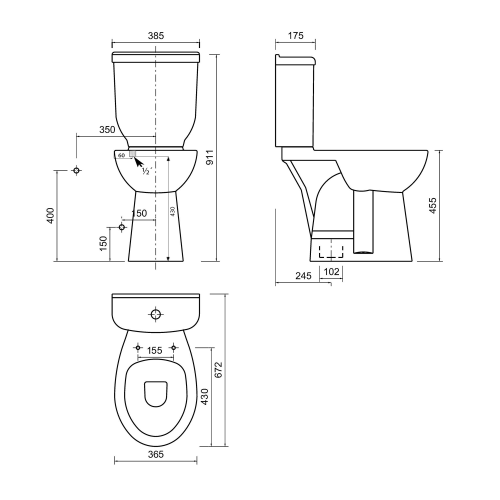 Sapho DISABLE mozgáskorlátozott monoblokkos wc, fehér BD301.410.00