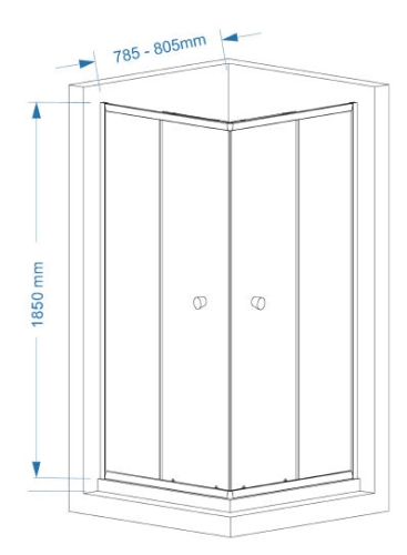 Aqualine AGGA 80x80 cm-es szögletes zuhanykabin tálca nélkül (HLF808)