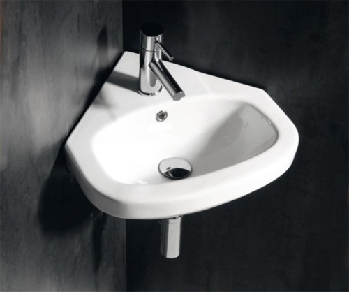 Sapho AQUALINE CREAVIT VITROYA 46x46 cm sarok kerámiamosdó, fehér VT145