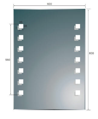 Aqualine Hátulról világító tükör 60x80 cm (ATH26)